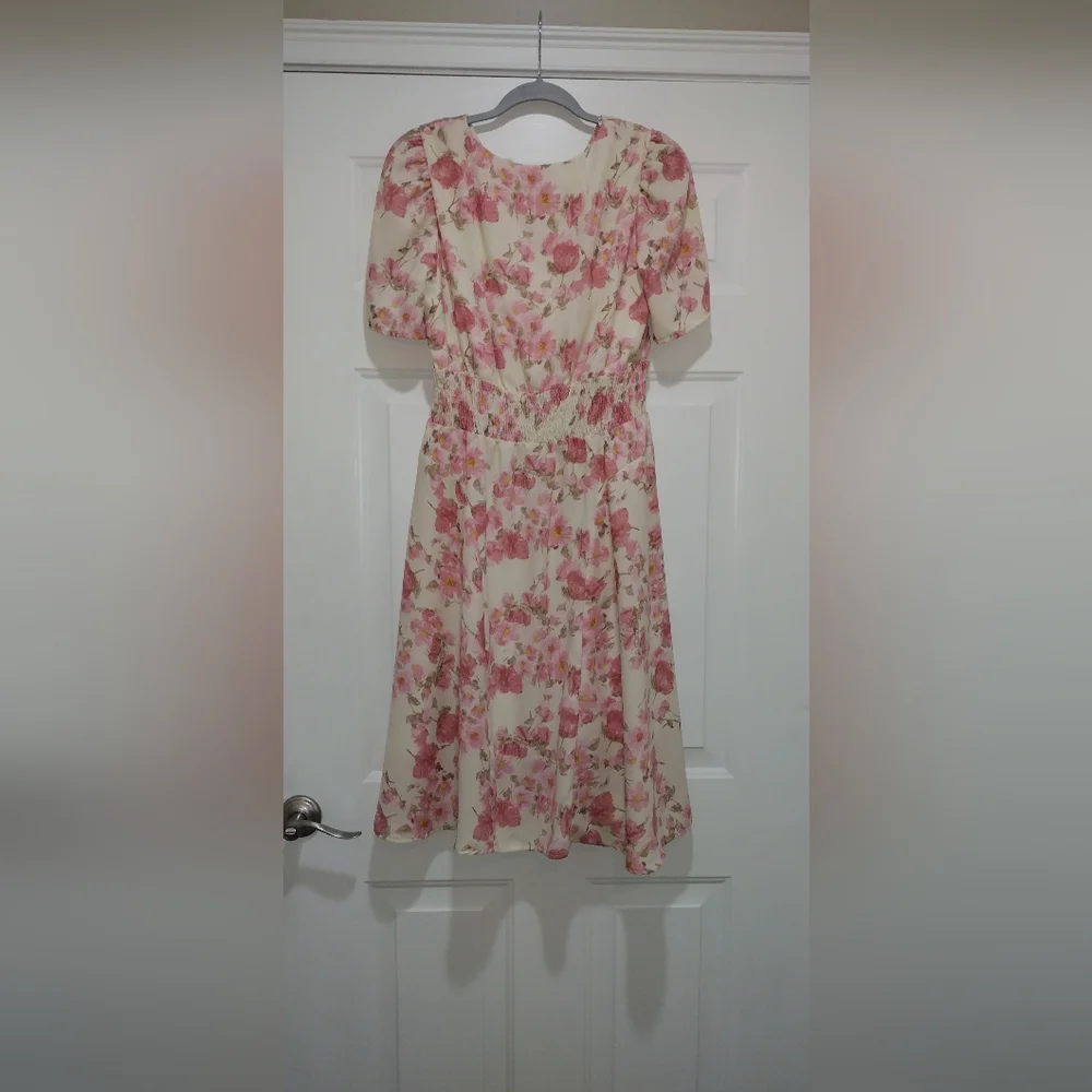 Rabbit Rabbit Rabbit Floral Midi Dress - Pink and Cream - Picture 5 of 7